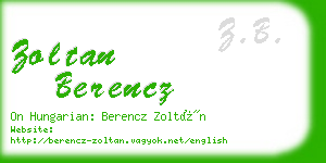 zoltan berencz business card